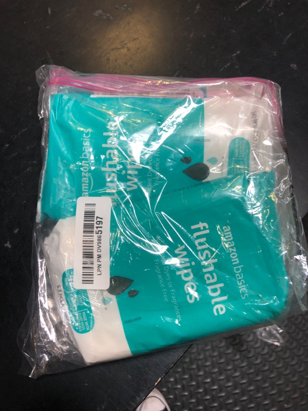 Photo 1 of Amazon Basics Flushable Adult Toilet Wipes, Fragrance Free, 42 Count (Pack of 3) (Total 336 wipes) (Previously Solimo)