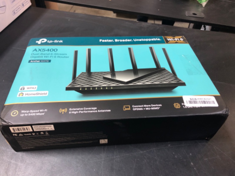 Photo 1 of TP-Link AX5400 WiFi 6 Router (Archer AX73)- Dual Band Gigabit Wireless Internet Router, High-Speed ax Router for Streaming, Long Range Coverage