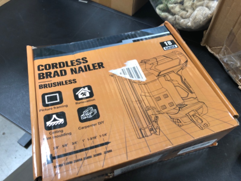 Photo 1 of Cordless 18GA Brad Nailer for Dewalt 20V Max, 18 Gauge Nail Gun with 1000 Nials for Wood Carpentry, Brushless, 2 Mode, 5/8 to 1-1/4 Inch, Tool Only
