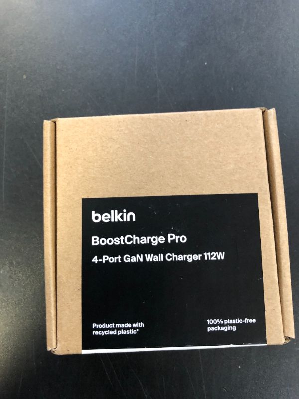 Photo 1 of Belkin 112W 4-Port GaN Wall Charger, Multi-Port Charger Block w/USB-C Power Delivery Fast Charge & USB-A Port for MacBook, iPhone 16, iPad, Samsung Galaxy S24, Google Pixel, Nintendo Switch 2 & More