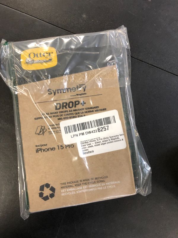 Photo 1 of OtterBox iPhone 15 Pro (Only) Symmetry Series Clear Case - (Clear), Snaps to MagSafe, Ultra-Sleek, Raised Edges Protect Camera & Screen