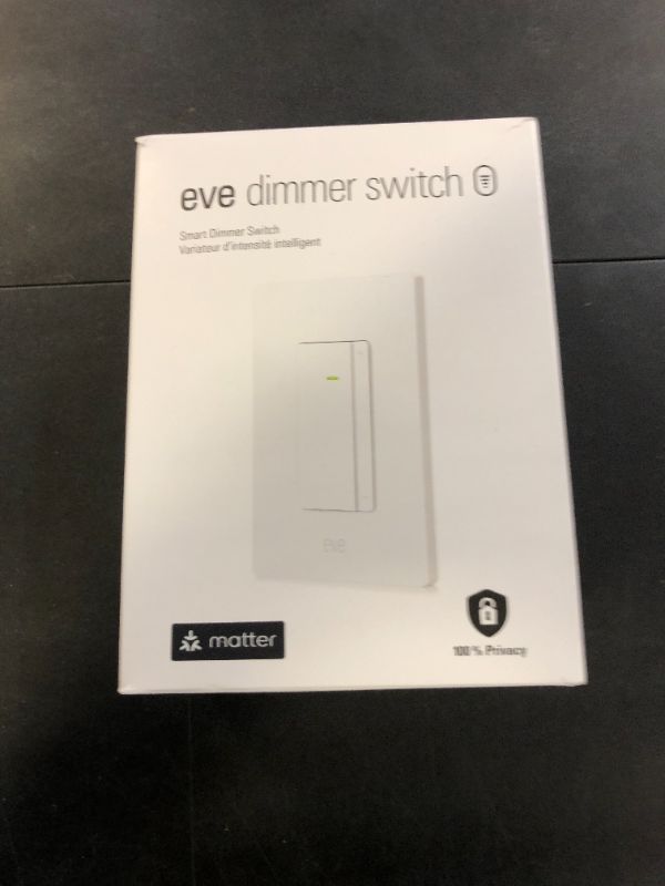 Photo 1 of Eve Dimmer Switch (Matter) – Smart Dimmer Switch, for Apple Home/Alexa/Google Home/SmartThings; for Single-Pole & 3-Way switches; Thread, Requires Thread Border Router and Neutral Wire; UL-Certified