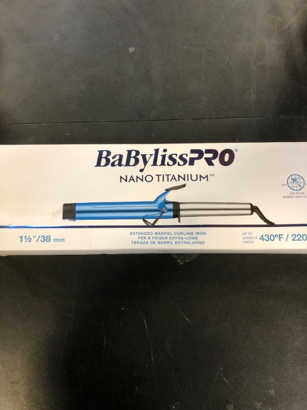 Photo 1 of BaBylissPRO Nano Titanium Professional 1.5" Curling Iron with Extended Barrel Perfect for Longer Hair