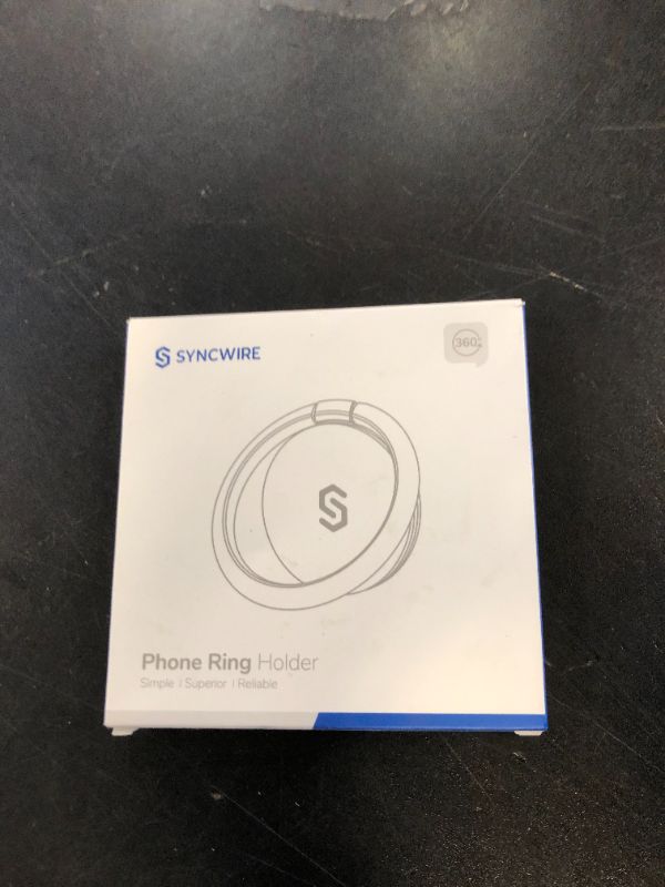 Photo 1 of Syncwire Cell Phone Ring Holder Stand, 360 Degree Rotation Finger Ring Kickstand Polished Metal Phone Grip for Magnetic Car Mount Compatible with iPhone, Samsung,Pixel, Smartphone Accessories - Blue