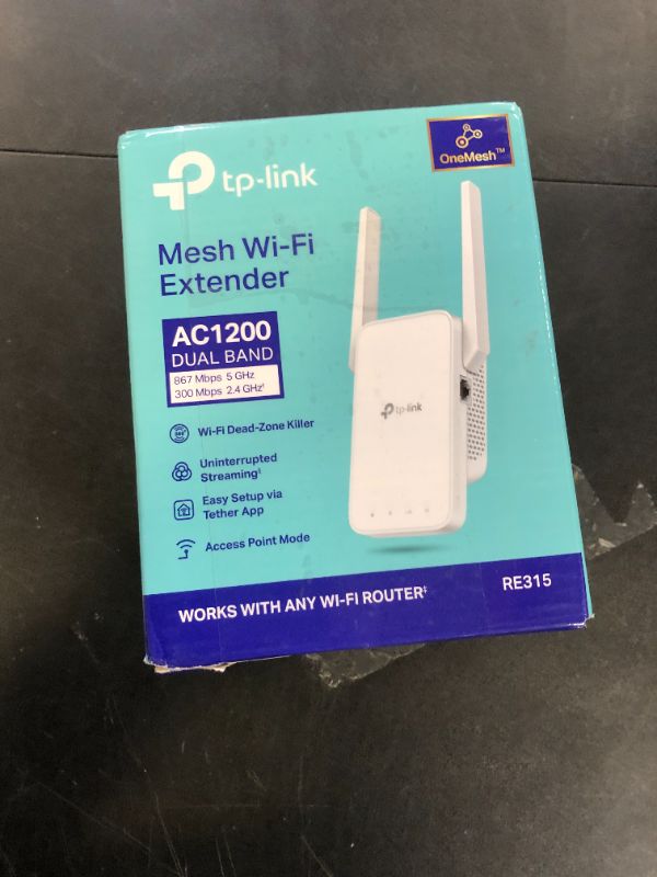 Photo 1 of TP-Link AC1200 WiFi Extender, 2024 Wirecutter Best WiFi Extender, 1.2Gbps home signal booster, Dual Band 5GHz/2.4GHz, Covers Up to 1500 Sq.ft and 30 Devices ,support Onemesh, One Ethernet Port (RE315)