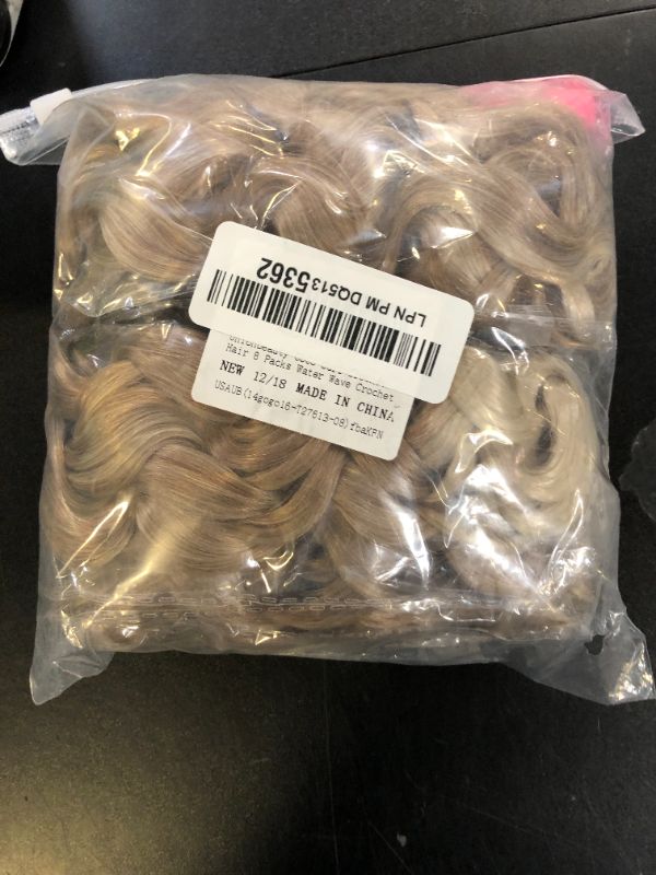 Photo 1 of Unionbeauty GoGo Curl Crochet Hair 8 Packs Water Wave Crochet Braids 14 Inch Curly Crochet Hair for Black Women Deep Wave Ombre Brown Blonde Synthetic Curly Braiding Hair Extension T27/613#