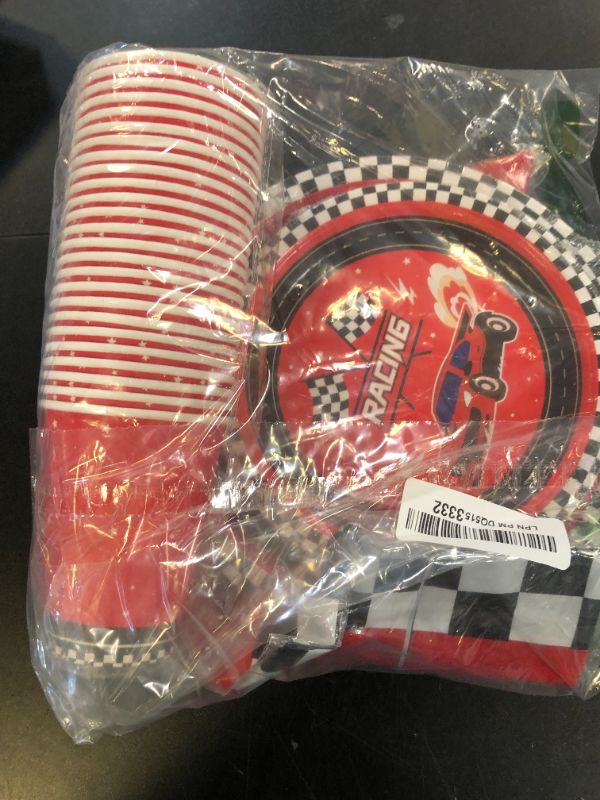 Photo 1 of 102 PCS Racing Car Tableware Sets,Race Car Birthday Party Supplies,Disposable Racing Car Tablecloths,Plates Cups Napkins,Car Themed Tableware Set for Boys Birthday,Kids Party,Race Car Party Decoration