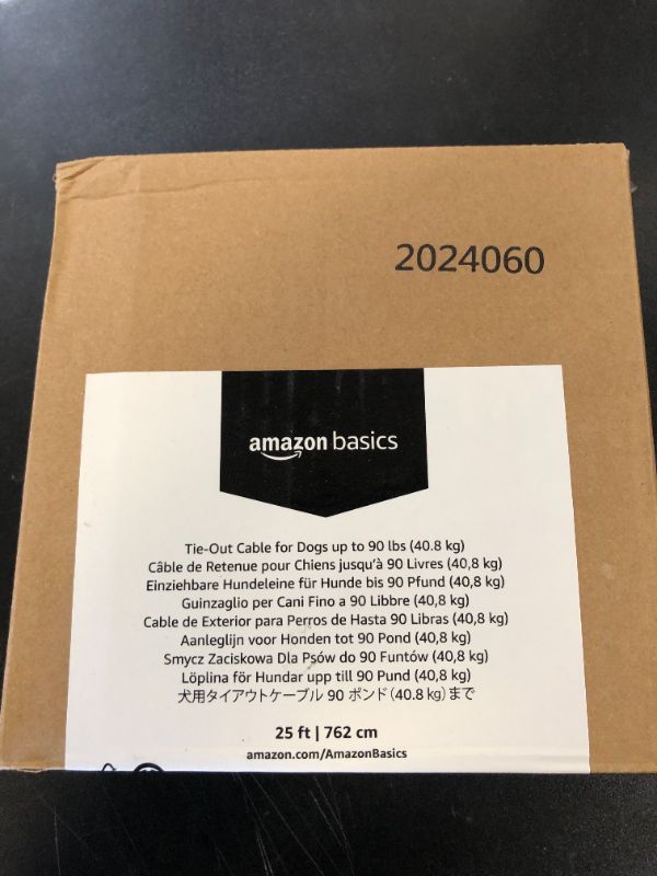 Photo 1 of Amazon Basics Tie-Out Cable for Dogs up to 90 lbs, 25 feet, White