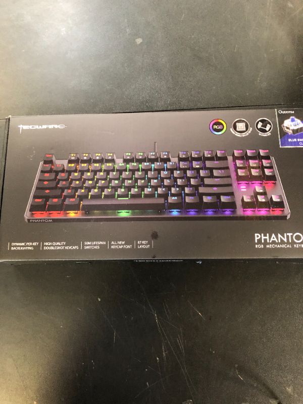 Photo 1 of TECWARE Phantom 87 Key Mechanical Keyboard, RGB led, Typewriter Sound, Outemu Blue Switch