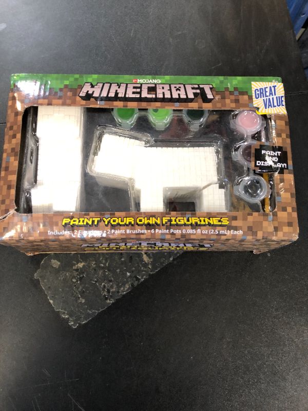 Photo 1 of Minecraft Paint Your Own Figurines Set - Bundle with DIY Painting Set Featuring Minecraft, & More | Minecraft Painting Kit for Kids