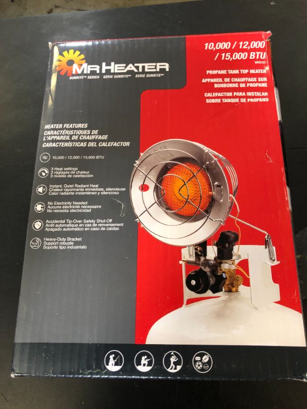 Photo 1 of 15,000 BTU Single Tank Top Portable Propane Radiant Heater,Grey/ Silver