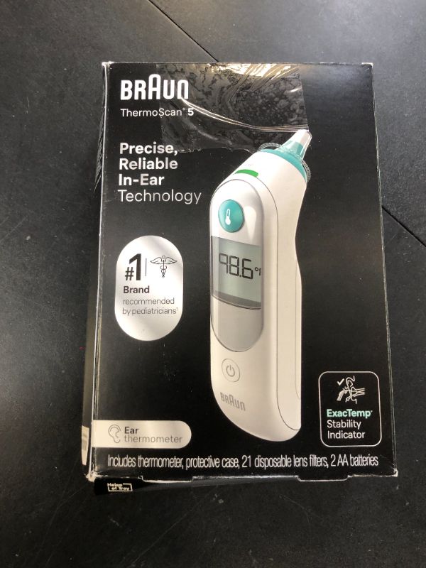 Photo 1 of Braun ThermoScan 5 Ear Thermometer - ExacTemp Stability Indicator for Professional Accuracy, Digital Display, Baby and Infant Friendly, No. 1 Brand Recommended by Pediatricians, FSA and HSA Eligible