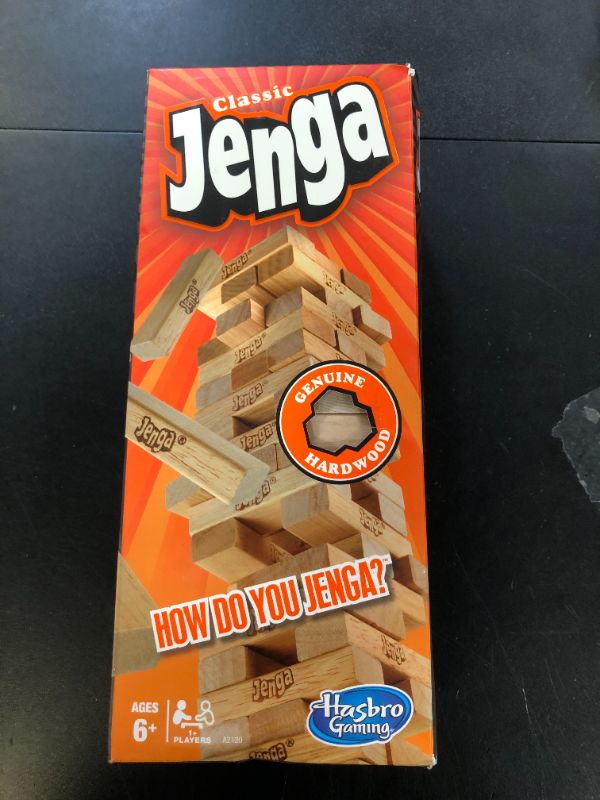 Photo 1 of Jenga Game | The Original Wood Block Game with Genuine Hardwood Blocks | Stacking Tower Game | Ages 6+ | 1 or More Players | Party Games for Kids | Family Games