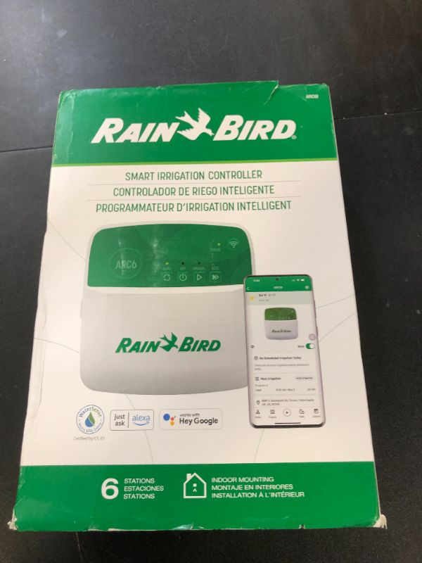 Photo 1 of Rain Bird ARC6 App-Based Indoor Smart Irrigation WiFi Timer/Controller, 6-Zone/Station, EPA WaterSense Certified, Compatible with Alexa