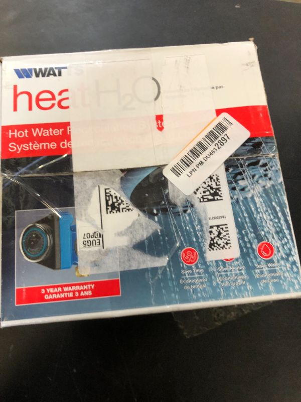 Photo 1 of Watts Heat H2O Hot Water Recirculation System w/Programmable Timer, Instant Hot Water, 3 Year Warranty, Pump, 2 Adapters, Sensor Valve, Mounting Screws, 2 Supply Lines, Easy DIY Install (0955805)