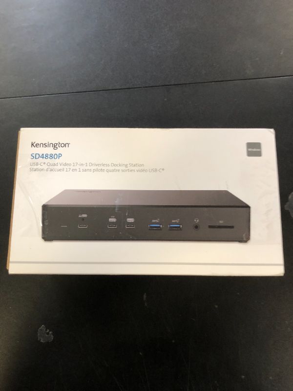 Photo 1 of Kensington SD4880P USB-C 4k Quad Monitor Docking Station, 6 x USB-A & 4 x USB-C, 2Gbps Ethernet, 100W PD, Audio Jack, 2xDisplayPort, 2xHDMI, SD Card Reader, for Windows Laptops (K34113NA)
