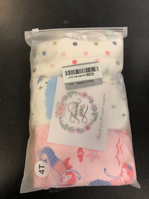 Photo 1 of MooMoo Baby 6 Packs Cotton Training Pants Reusable Toddler Potty Training Underwear for Boy and Girl Mermaid-4T Pink