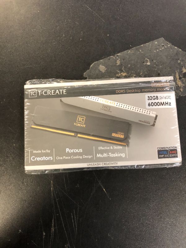 Photo 1 of TEAMGROUP T-Create Expert CL30 Overclocking 10L DDR5 32GB Kit (2 x 16GB) 6000MHz (PC5-48000) Intel XMP 3.0 & AMD Expo Compatible Desktop Memory Module Ram Black - CTCED532G6000HC30DC01