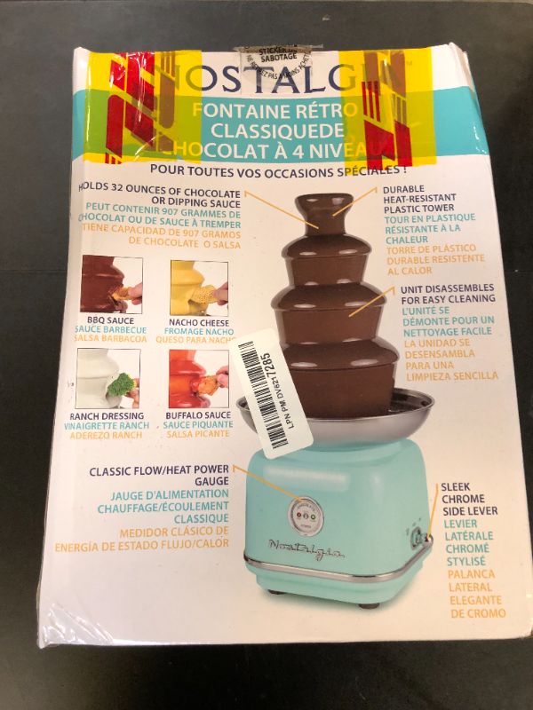 Photo 1 of Nostalgia CLCF4AQ Retro Chocolate Fondue Fountain