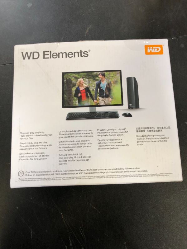 Photo 1 of WD 24TB Elements Desktop External Hard Drive for Plug-and-Play Storage, USB 3.2 Gen1 - WDBWLG0240HBK-NESN