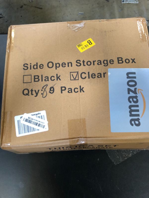 Photo 1 of LXLXXL Purse Organizer For Closet 8 Pack Stackable Storage Bins With Lids Clear Plastic Handbag Organizer Purse Storage With Magnetic Door Display Case For Cosmetic Hats