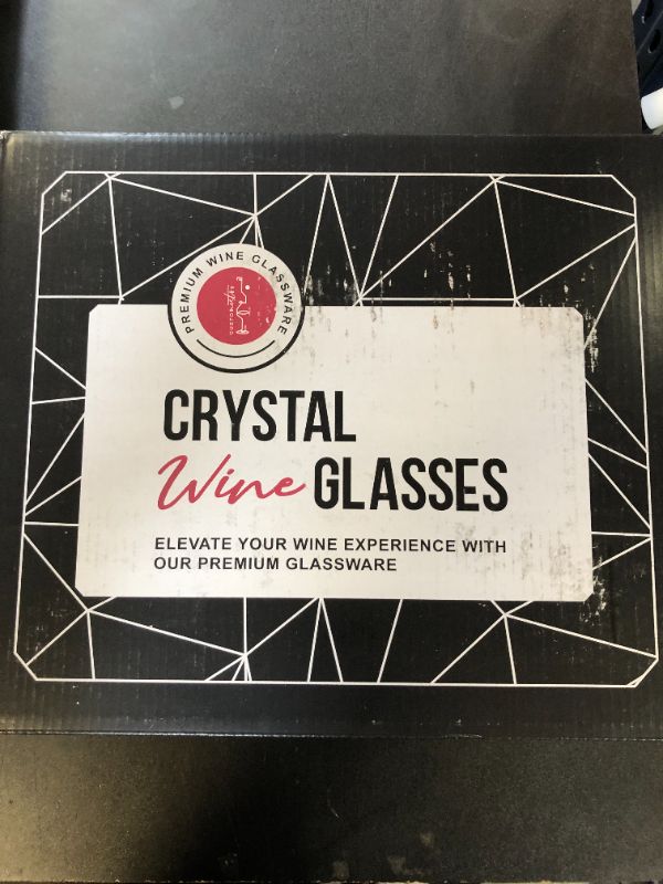 Photo 1 of Gusto Nostro Crystal Wine Glasses Set of 4, 22 Oz Long Stem Modern Wine Glasses for White and Red Wine, Dishwasher Safe, Fancy, Elegant, Large and Tall Wine Glass for Wedding Christmas Anniversary