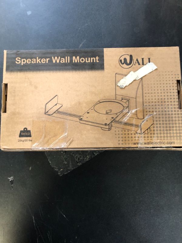 Photo 1 of WALI Speaker Wall Mounts, Dual Side Clamping Bookshelf Mounting Bracket for Large Surrounding Sound Speakers, Hold up to 55 lbs. (SWM201-W), 1 Pair, White