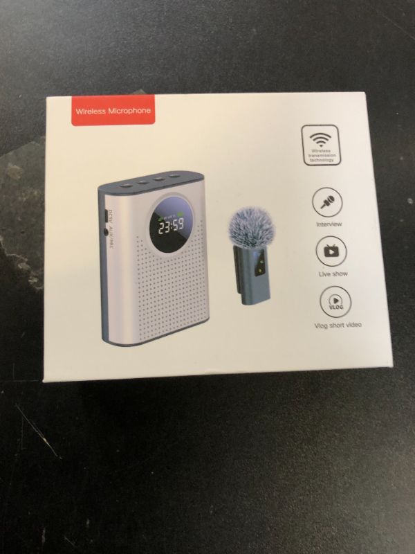Photo 1 of Jkoailiwi Bluetooth Voice Amplifier with Magnetic Wireless Lavalier Lapel Microphone for Teachers, Portable Speaker Clip-On Microphone, Mini Megaphone PA System for Classroom/Yoga/Conference