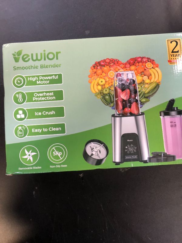 Photo 1 of VEWIOR Smoothie Blender, 900W Personal Blender for Shakes and Smoothies, Blenders for Kitchen, Smoothie Juice Mixer with 2 * 22Oz BPA-Free To-Go Cups