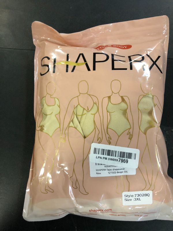 Photo 1 of SHAPERX Women's Fajas Colombianas Tummy Control Shapewear Postpartum Full Body Shaper Butt Lifter Bodysuit (No Padding), SZ7302-Beige-3XL