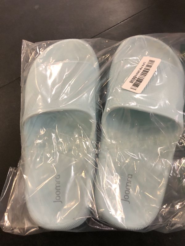 Photo 1 of Joomra Womens Shower Slippers Cushioned for Lady Foam Female Pillow House Pool Slides Beach Spa Garden Sandals for Ladies Sandles Blue 40-41