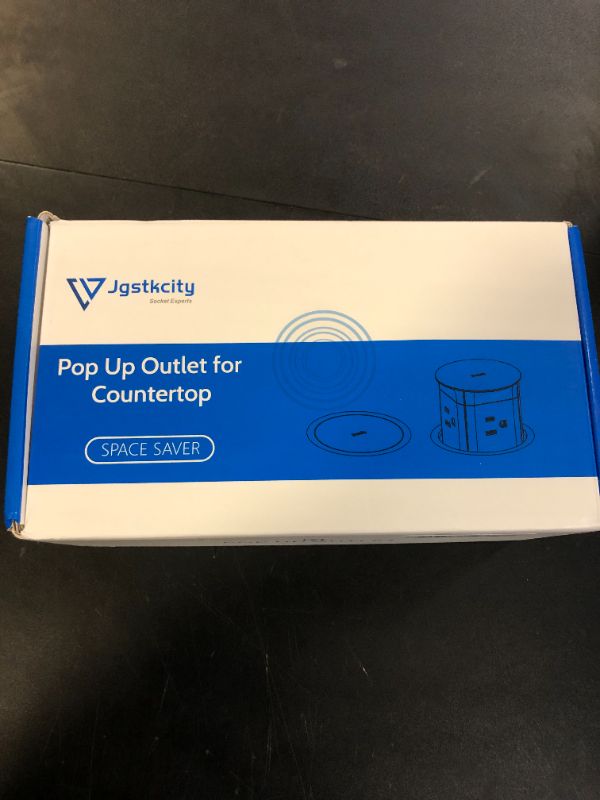 Photo 1 of Jgstkcity Pop Up Outlet with 15W Wireless Charger,4 Outlets 15A, Splash Resistant,3 inch Desk Hole Power Grommet,Space Saver Pop Up Power Outlet for Kitchen Countertop,Office Conference Table (White)