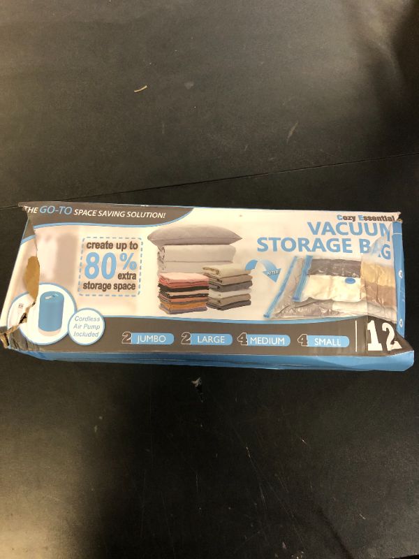 Photo 1 of 12 Pack Travel Vacuum Storage Bags with Portable Electric Pump, Vacuum Seal Space Saver Bags for Clothing, Vacuum Travel Bags for Luggage