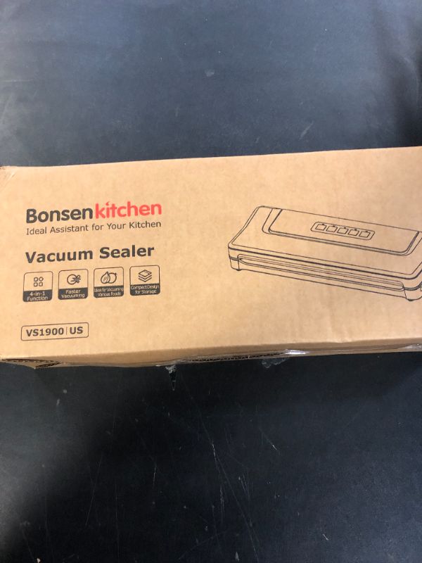 Photo 1 of Bonsenkitchen Vacuum Sealer Machine Multi-Functional Food Sealer with 10 Vacuum Bags, Fast-Compact Design, External Vacuum System & Accessory Tube for Freshness Preservation