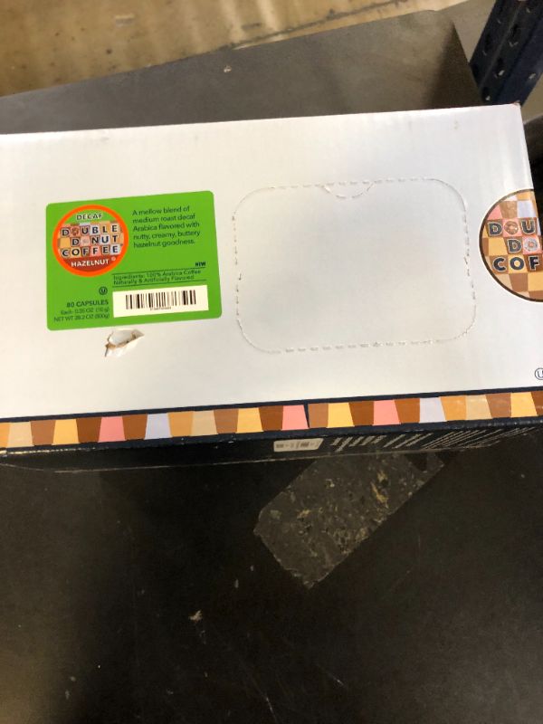 Photo 1 of Double Donut Flavored Decaf Coffee, Decaf Hazelnut Coffee, Decaf Coffee Pods for Keurig K Cups Machines, Medium Roast, 80 Count (Pack of 1)