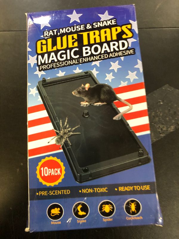 Photo 1 of OSVDO Rat Trap, Large Chipmunk Traps, Mouse Glue Traps for Indoor, Super Strong Adhesive Mouse Boards for Mouse Rat Chipmunk, Easy Set Up and Clean - 10 Pack Black Boards