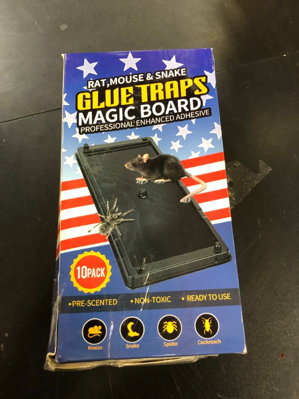 Photo 1 of OSVDO Rat Trap, Large Chipmunk Traps, Mouse Glue Traps for Indoor, Super Strong Adhesive Mouse Boards for Mouse Rat Chipmunk, Easy Set Up and Clean - 10 Pack Black Boards