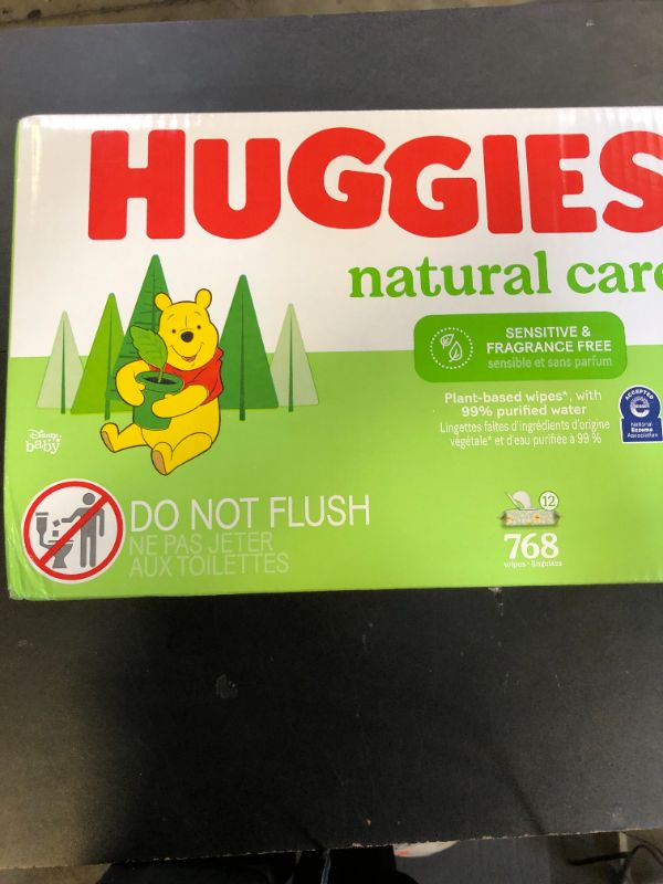 Photo 1 of Huggies Natural Care Sensitive Baby Wipes, Unscented, 12 Flip-Top Packs (768 Wipes Total)