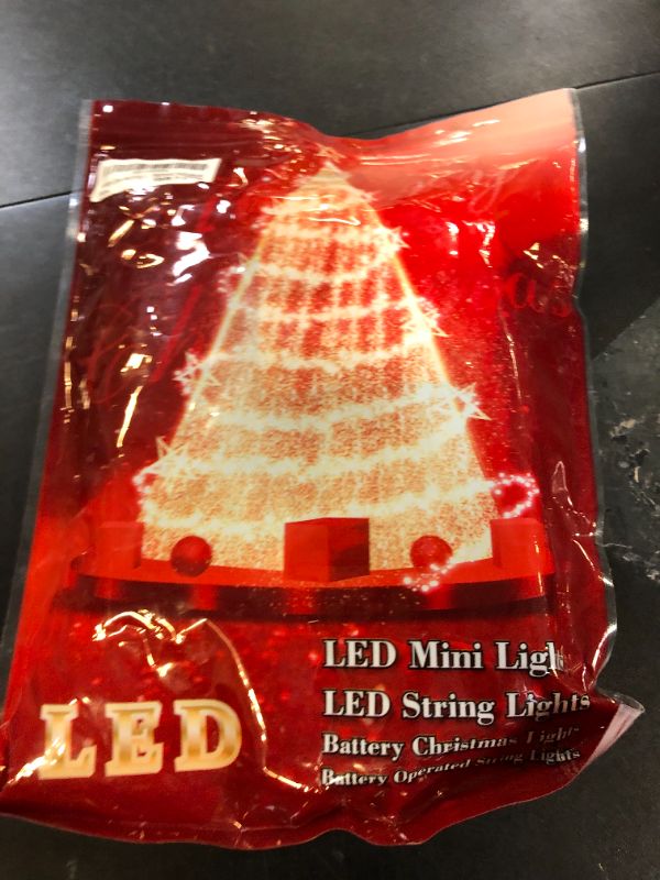 Photo 1 of Battery Operated Christmas Lights - Outdoor String Lights with Timer, 100LED, 8 Modes, Waterproof, Multicolored