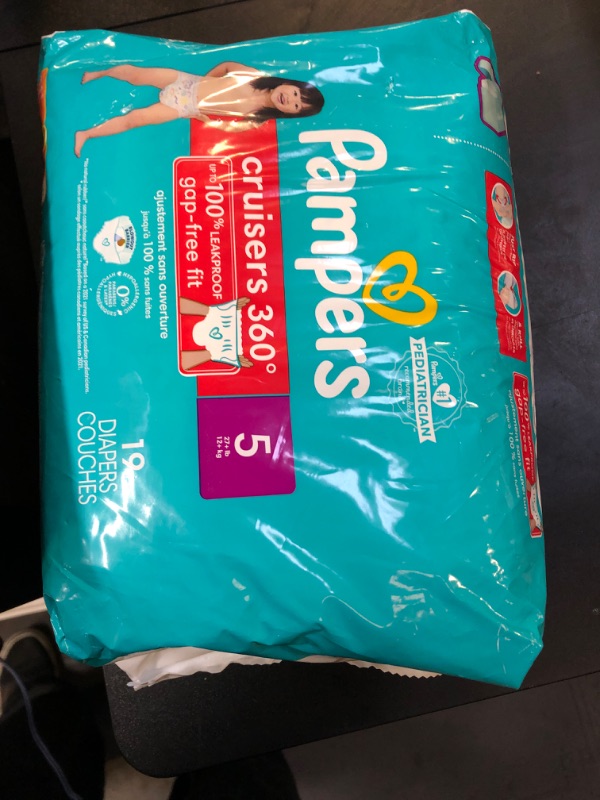 Photo 1 of Pampers Diapers - Cruisers 360 - Size 5, 19 Count, Babyproof up to 100% Leakproof Pull-On Diaper