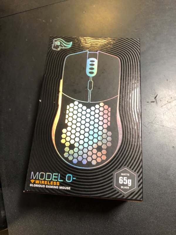 Photo 1 of Glorious Model O- (Minus) Wireless Gaming Mouse - 65g Superlight Honeycomb Design, RGB, Ambidextrous, Lag Free 2.4GHz Wireless, Up to 71 Hours Battery - Matte Black