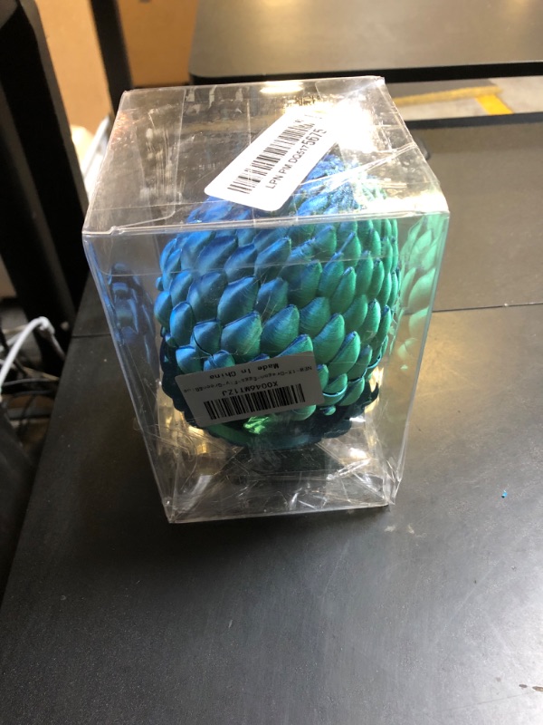 Photo 1 of 3D Printed Dragon Egg, Easter Dragon Eggs with Dragon Inside, Articulated Flexible 3D Printed Dragon in Egg Fidget Toy, Easter Basket Stuffers for Kids (Green&Blue)