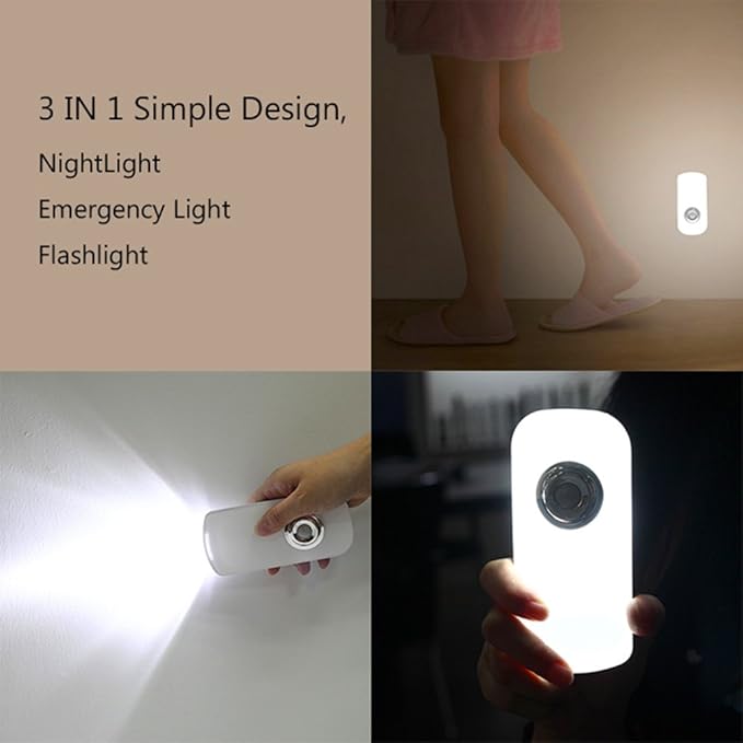 Photo 1 of Bonashi LED Motion Sensor Night Lights 3-in-1, Rechargeable Emergency Flashlight, Auto Sensing Wall Mount or Portable LED Torch - Blue