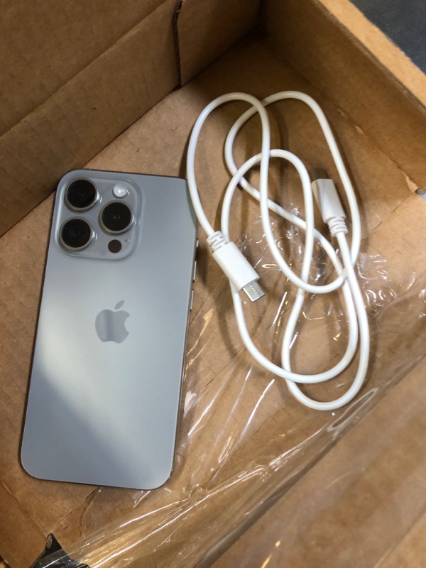 Photo 1 of Apple iPhone 15 Pro, 256GB, Natural Titanium - Unlocked (Renewed Premium)