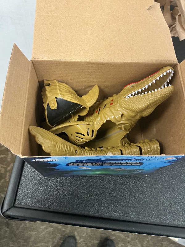 Photo 1 of HScopter Remote Control Dinosaur, 2.4G Water Toys RC Boat with LED Lights Module Batteries Boat for Swimming Pool Lake Bathroom Bath Birthday Party Kids Boys Girls - Yellow