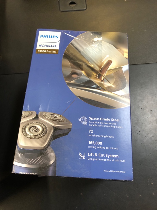 Photo 1 of Philips Norelco Shaver Series 9000 Prestige, Wet and Dry Electric Shaver, System, SenseIQ Technology, Precision Trimmer, Nose Trimmer, Qi Charging Pad, Cleaning Pod, Adriatic Blue, SP9886/89