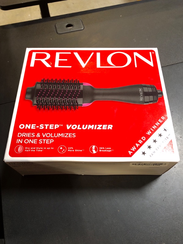Photo 1 of REVLON One-Step Volumizer Hair Dryer and Styler, for Less Frizz, More Shine, and Reduced Heat Damage for Salon Style Round Brush for Blowout, Black (Amazon Exclusive)