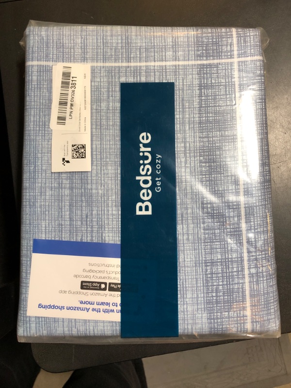 Photo 1 of Bedsure Twin Duvet Cover Kids - Reversible Buffalo Plaid Duvet Cover Set with Zipper Closure, 2 Pieces Blue Bedding Set with 8 Corner Ties and 1 Pillow Sham 20"x26"