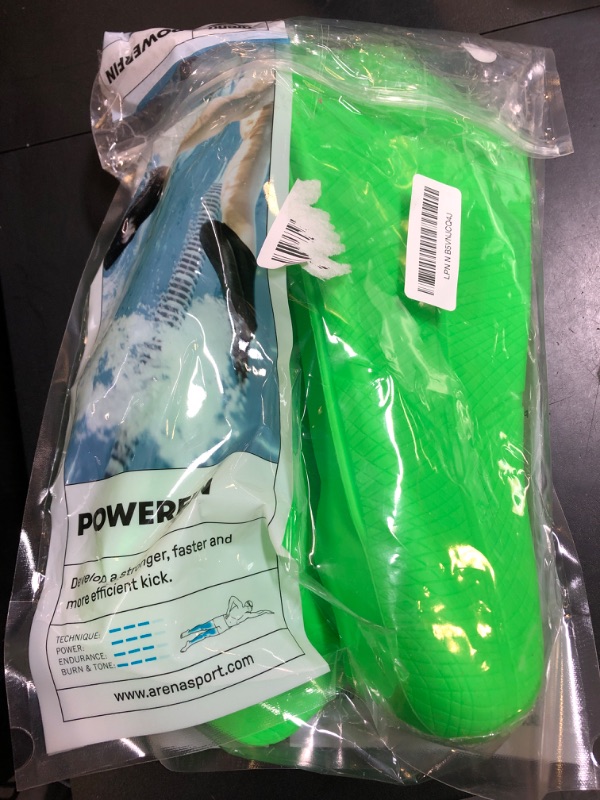 Photo 1 of arena Powerfin Hook Swim Training Fins, Acid Lime/Black, 8-9