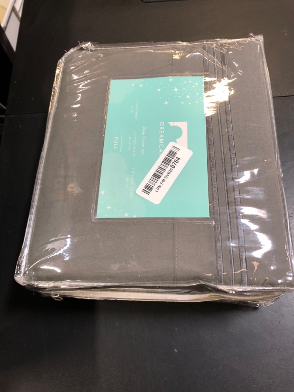 Photo 1 of DREAMCARE Full Size Sheets - Cooling Bed Sheets - 4pcs Set - up to 15" Deep Pocket Full Sheet Set - Sheets Full Size Bed - Soft & Long Lasting 100% Fine Brushed Polyester with Side Pocket - Gray